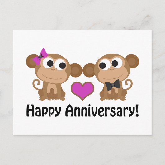 Carte Postale Joyeux singes d'anniversaire (Devant)