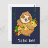 Carte Postale Joyeux Sloth Taco Bout Love Valentine (Devant / Derrière)