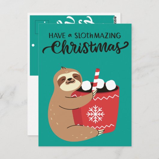 Carte postale Joyeux Slothmas (Devant / Derrière)