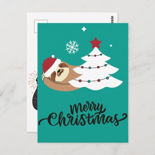 Carte postale Joyeux Slothmas (Devant / Derrière)