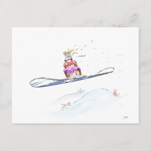 Carte Postale Joyeux Snowboard anniversaire