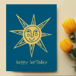 Carte Postale Joyeux soleil JOYEUX ANNIVERSAIRE PERSONNALISÉ<br><div class="desc">Ajoutez votre propre texte à l'avant et à l'arrière,  ou modifiez les couleurs. Jetez un oeil à mon magasin pour plus !</div>