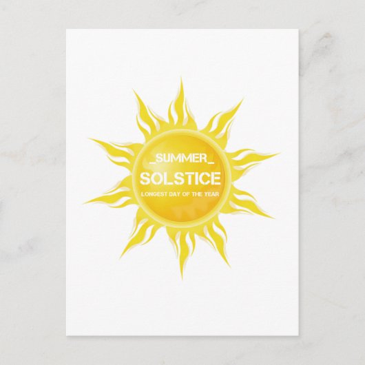 Carte Postale Joyeux solstice d'été le plus long jour de l'année (Devant)