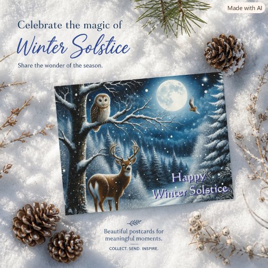 Carte Postale Joyeux Solstice d'Hiver