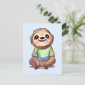 Carte Postale Joyeux sourire assis sur une parcelle détendue (Debout devant)