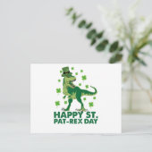 Carte Postale Joyeux St Pat T-Rex Saint Patrick's Day Dinosaur (Debout devant)