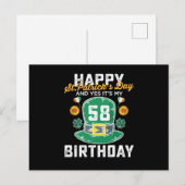 Carte Postale Joyeux St Patrick et oui c'est mon 58e anniversair (Devant / Derrière)
