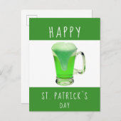 Carte Postale Joyeux St. Patrick`s day Bière verte (Devant / Derrière)