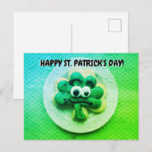 Carte Postale Joyeux St. Patrick's Day 4 Leaf Clover Cookie (Devant / Derrière)