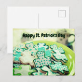 Carte Postale Joyeux St. Patrick's Day 4 Leaf Clover Cookies (Devant / Derrière)