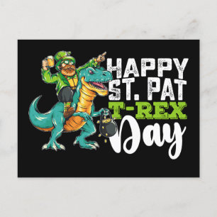 Carte Postale Joyeux St Patrick's Day Pat T Rex Dinosaur