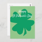 Carte Postale Joyeux St Patrick's Day Shamrock Leaf irlandais Cu (Devant / Derrière)