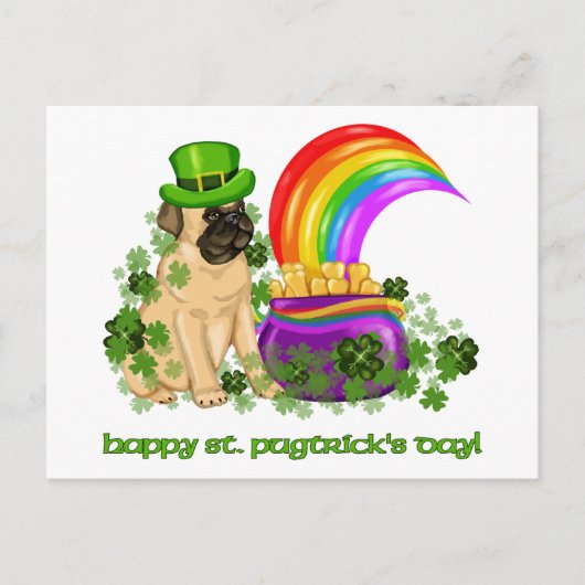 Carte Postale Joyeux St. Pugtrick's Day Tee - shirts et cadeaux (Devant)
