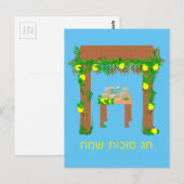 Carte Postale Joyeux Sukkot, Personnalisé (Devant / Derrière)