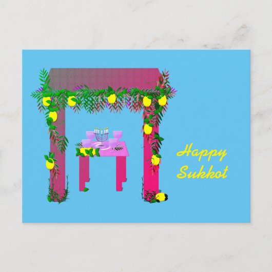 Carte Postale Joyeux Sukkot, Personnalisé (Devant)