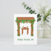 Carte Postale Joyeux Sukkot, Personnalisé (Debout devant)
