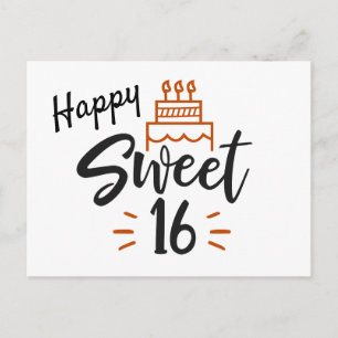 Carte Postale Joyeux Sweet 16 Anniversaire