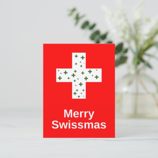 Carte Postale Joyeux Swissmas ! Soirée suisse de Noël et de Noël (Debout devant)