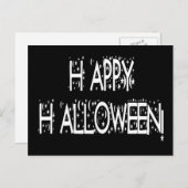 Carte Postale Joyeux texte d'Halloween (Devant / Derrière)