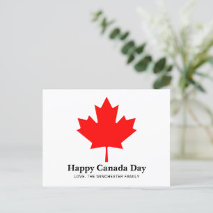 Carte Postale Joyeux texte personnalisé de la fête du Canada ave