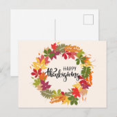 Carte Postale Joyeux Thanksgiving (Devant / Derrière)