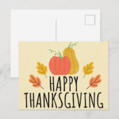 Carte Postale Joyeux Thanksgiving (Devant / Derrière)