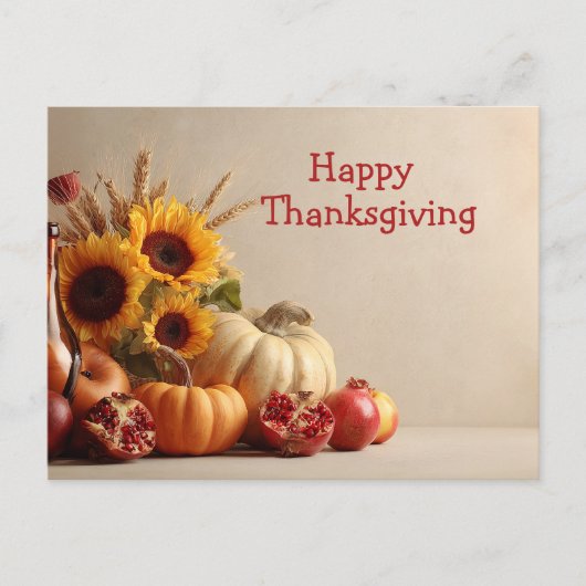 Carte Postale Joyeux Thanksgiving, (Devant)