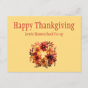 Carte Postale Joyeux Thanksgiving de Homeschool Co op