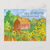 Carte Postale Joyeux Thanksgiving de Realtor House Sunflowers  (Devant)