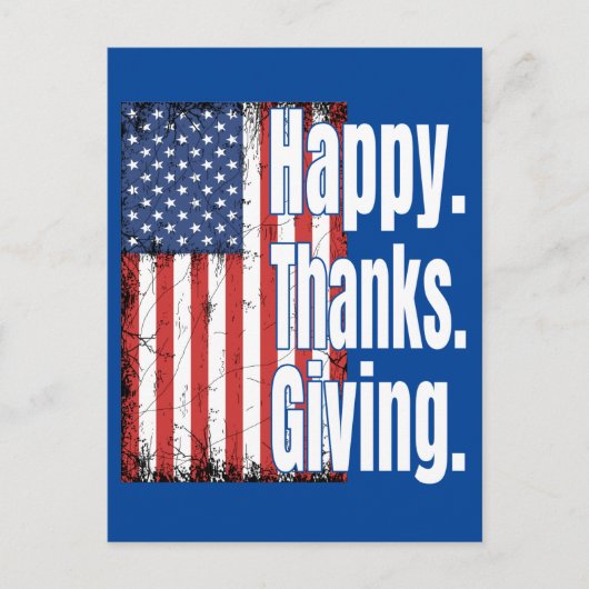 Carte Postale Joyeux Thanksgiving Drapeau Américain  (Devant)