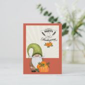 Carte Postale Joyeux Thanksgiving Gnome Mignon (Debout devant)