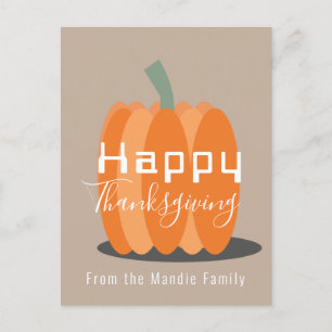 Carte Postale Joyeux Thanksgiving Jumbo Citrouille