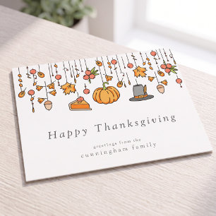 Carte Postale Joyeux Thanksgiving Moderne Simple Élégant