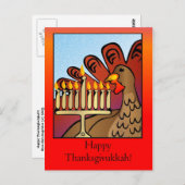 Carte postale Joyeux Thanksgivukkah (Devant / Derrière)
