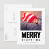 Carte Postale Joyeux tout carré photo moderne (Devant / Derrière)