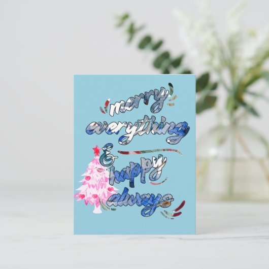 Carte Postale Joyeux tout & Joyeux toujours - Arbre rose (Debout devant)