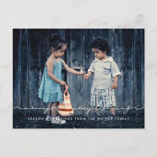 Carte Postale Joyeux tout Texte manuscrit photo de vacances (Devant)