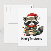 Carte Postale Joyeux Trashmas Funny Raccoon Noël (Devant / Derrière)