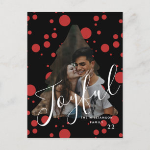 Carte Postale JOYEUX Typographie personnalisée Arbre de Noël 1