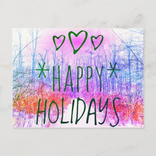 CARTE POSTALE JOYEUX VACANCES HIVER PATH POSTCARD (Devant)