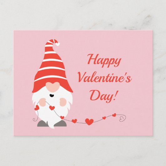 Carte Postale Joyeux Valentin Gnomes Rouge Rose (Devant)