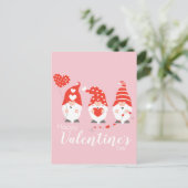 Carte Postale Joyeux Valentin Gnomes Rouge Rose (Debout devant)