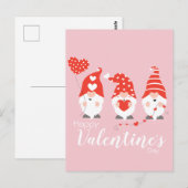 Carte Postale Joyeux Valentin Gnomes Rouge Rose (Devant / Derrière)