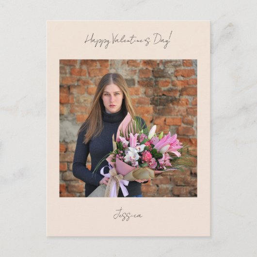 Carte Postale Joyeux Valentin`s Day Modern Script photo (Devant)