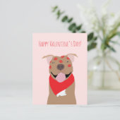 Carte Postale Joyeux Valentines Day American Bulldog Kiss Marks (Debout devant)