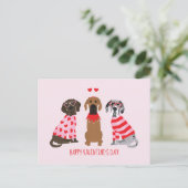 Carte Postale Joyeux Valentines Day Chiens de Danse (Debout devant)