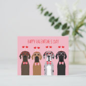 Carte Postale Joyeux Valentines Day Chiens de Danse (Debout devant)