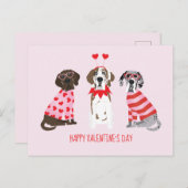 Carte Postale Joyeux Valentines Day Chiens de Danse (Devant / Derrière)