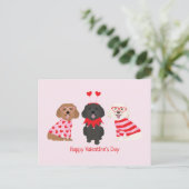 Carte Postale Joyeux Valentines Day Chiens de Maltipoo (Debout devant)