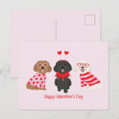 Carte Postale Joyeux Valentines Day Chiens de Maltipoo (Devant / Derrière)